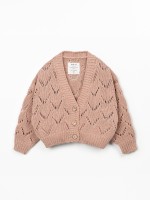 Casaco tricot com bot�es de coco