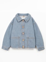 Cotton denim jacket with pockets