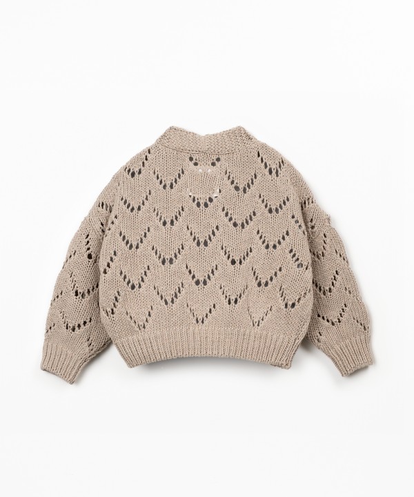 Casaco tricot com bot�es de coco