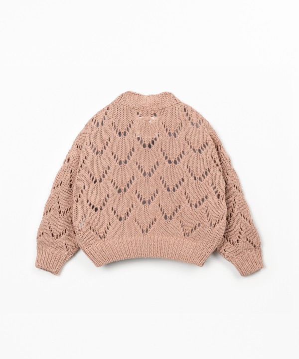 Casaco tricot com bot�es de coco