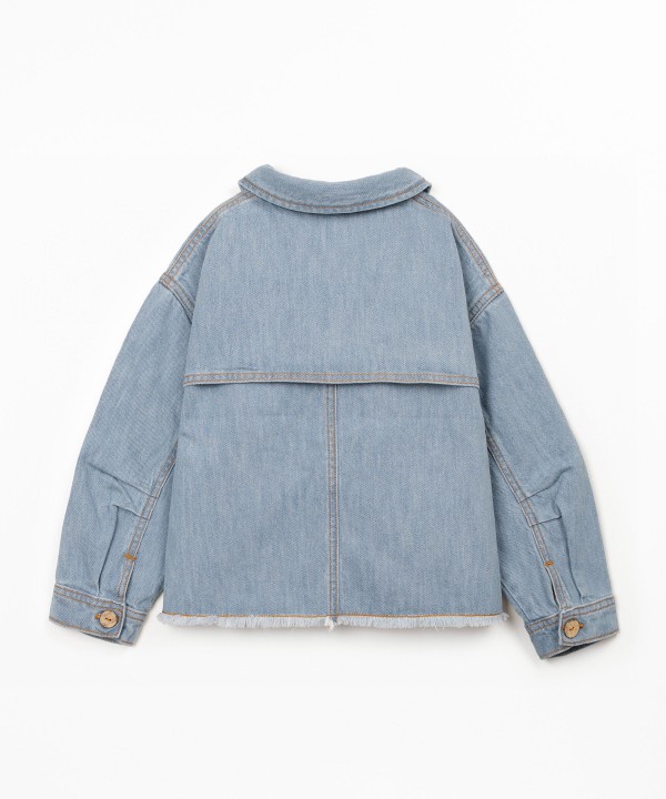 Cotton denim jacket with pockets