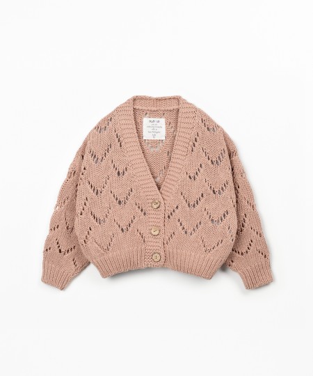 Casaco tricot com bot�es de coco