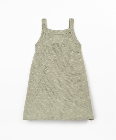 Vestido de malha com efeito crochet