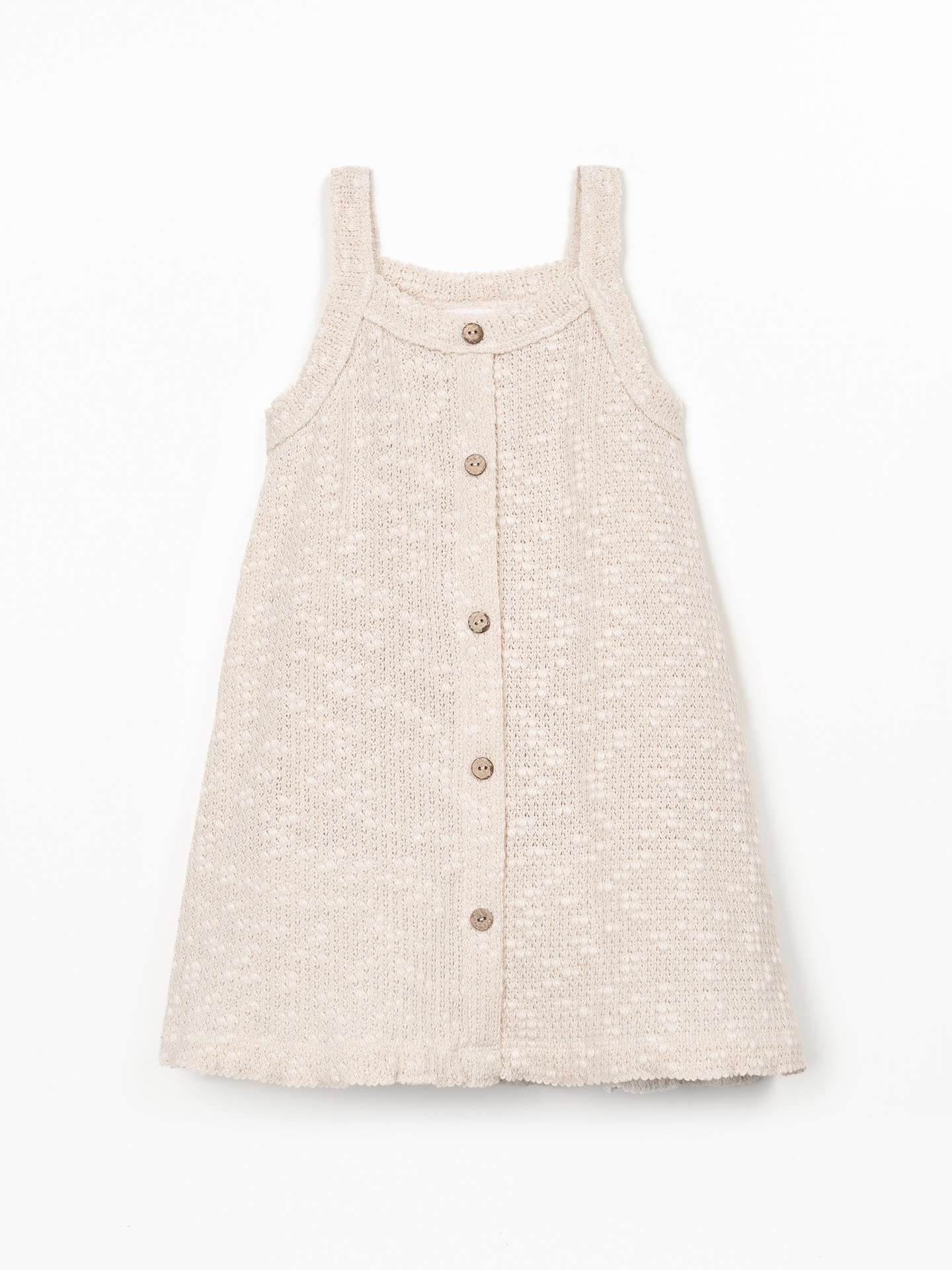 Jersey dress with crochet effect