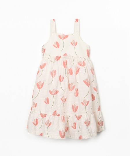 Vestido com estampado de tulipas
