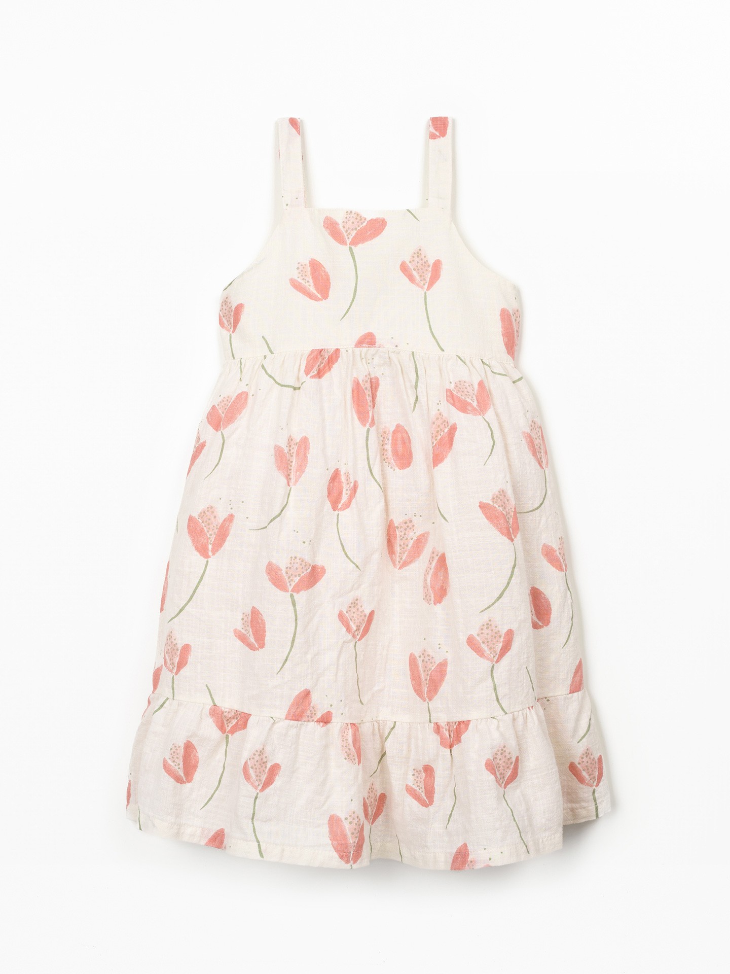 Vestido com estampado de tulipas