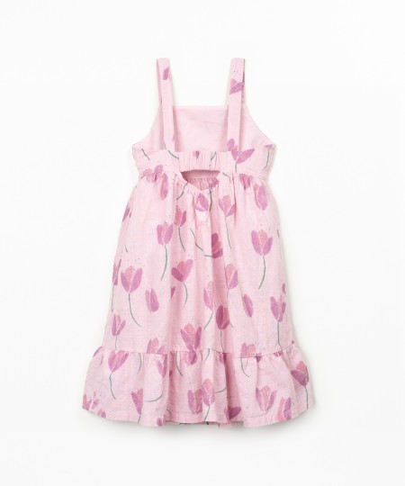 Vestido com estampado de tulipas