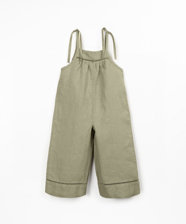 Linen jumpsuit with lace details