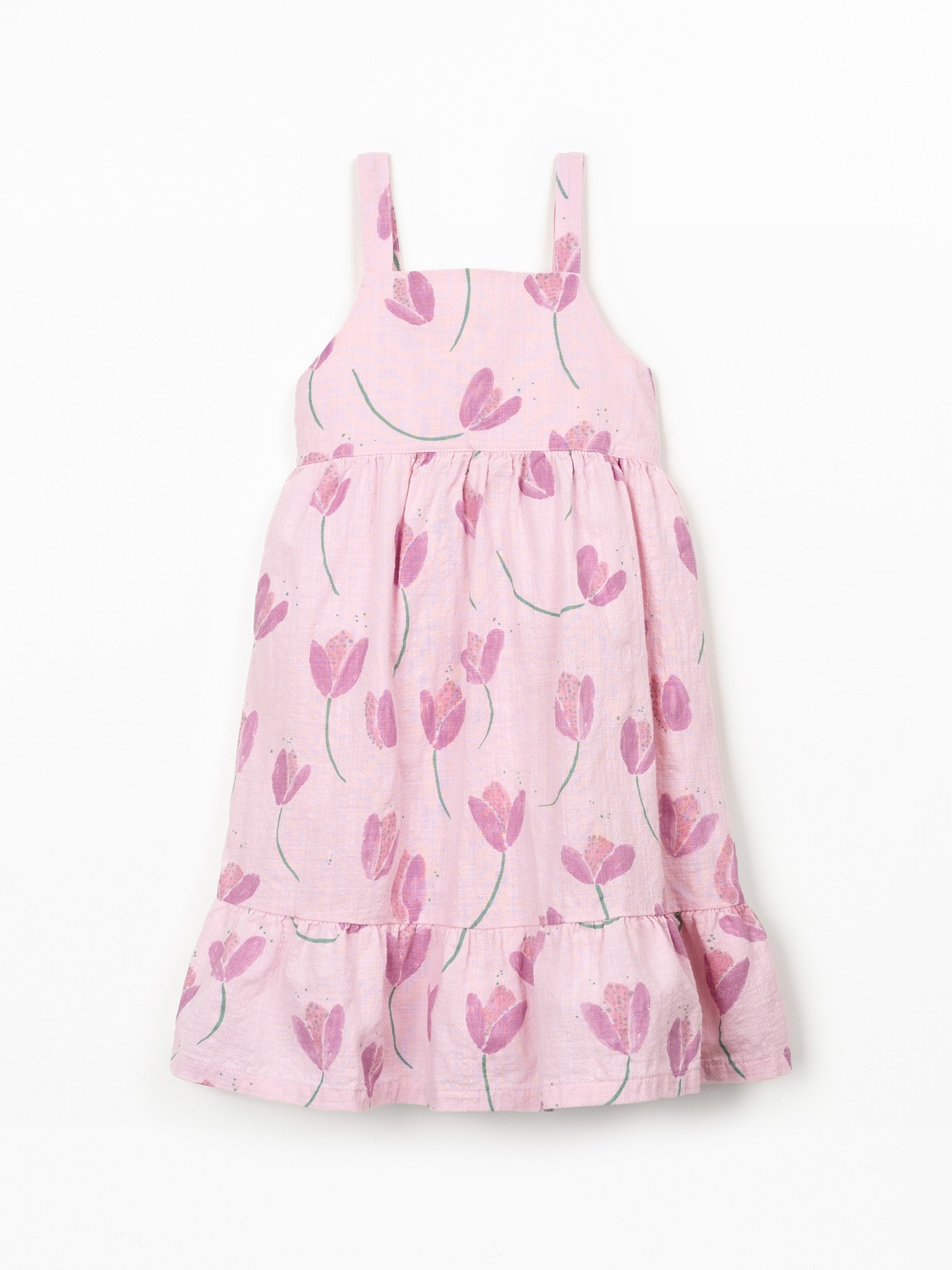 Vestido com estampado de tulipas