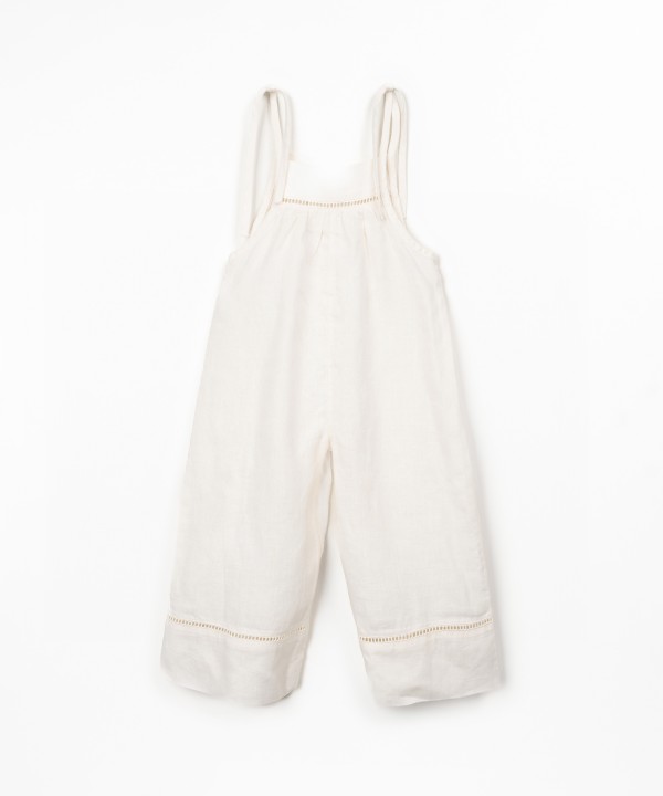 Linen jumpsuit with lace details