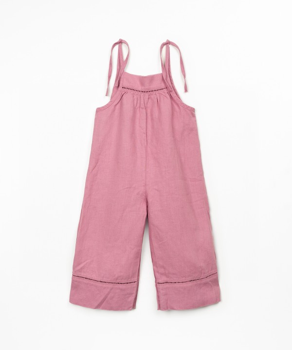 Linen jumpsuit with lace details