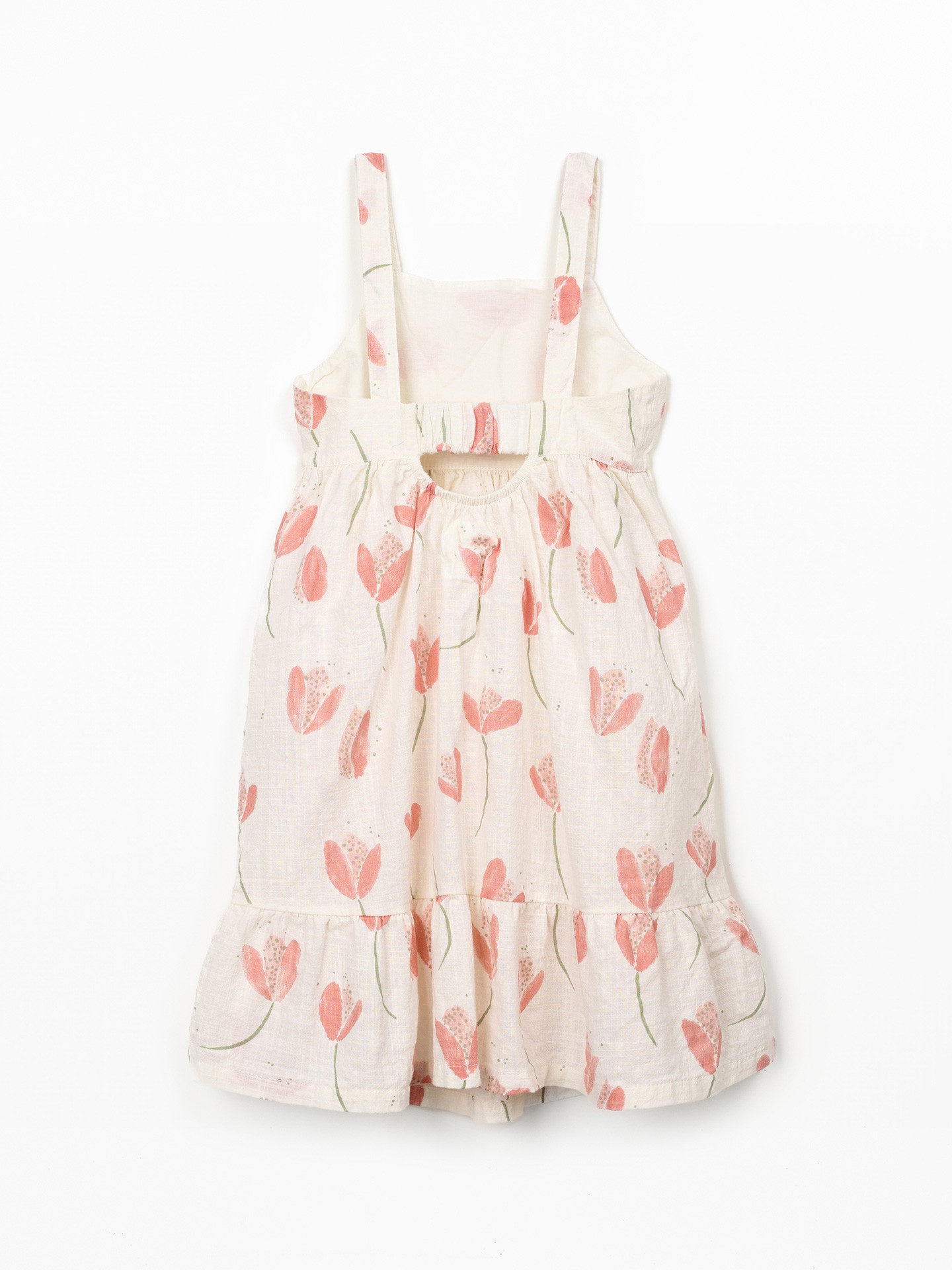 Vestido com estampado de tulipas