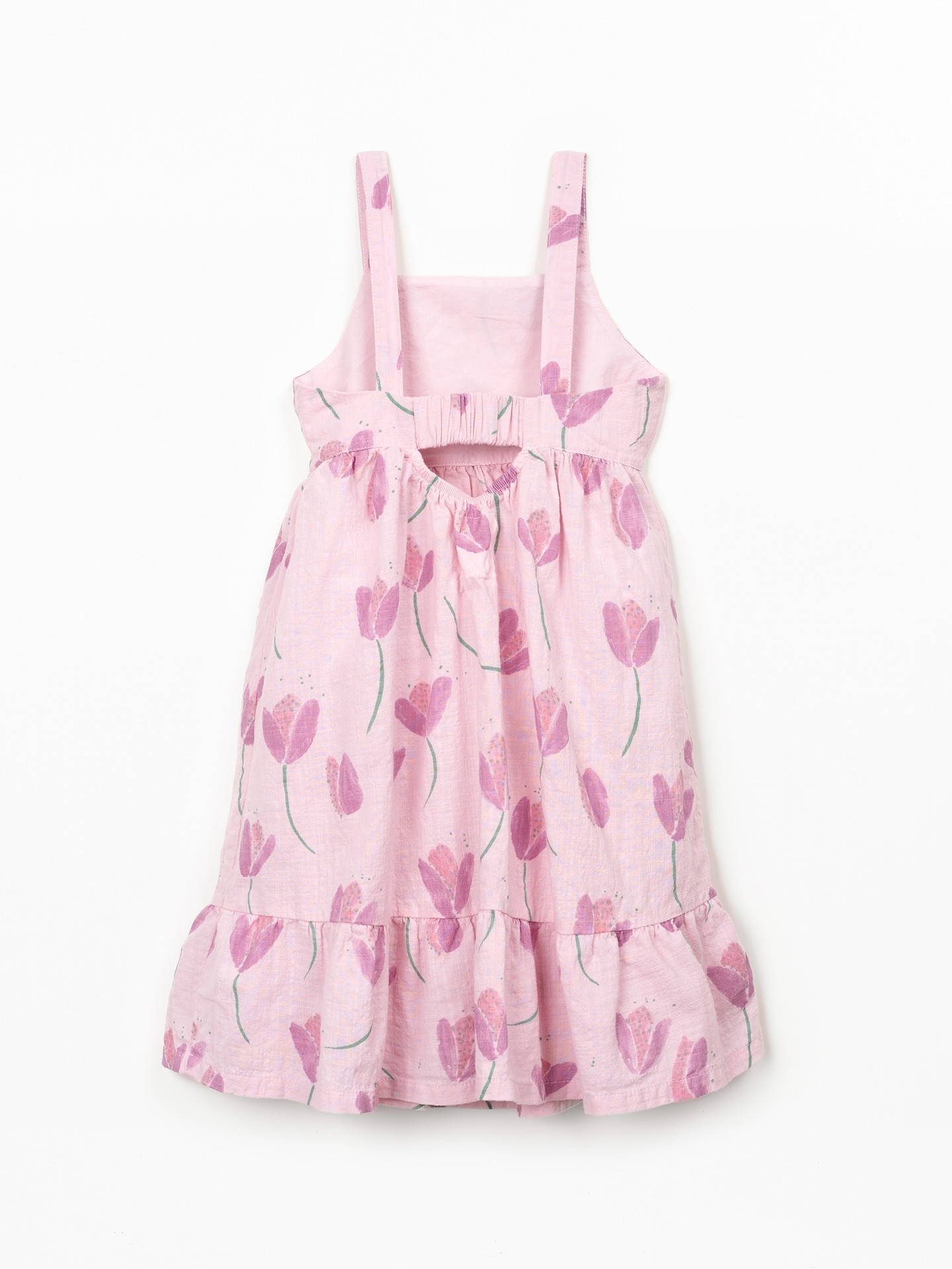 Vestido com estampado de tulipas