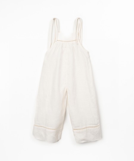 Linen jumpsuit with lace details