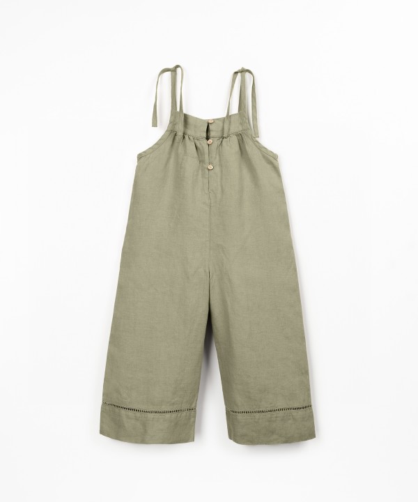 Linen jumpsuit with lace details