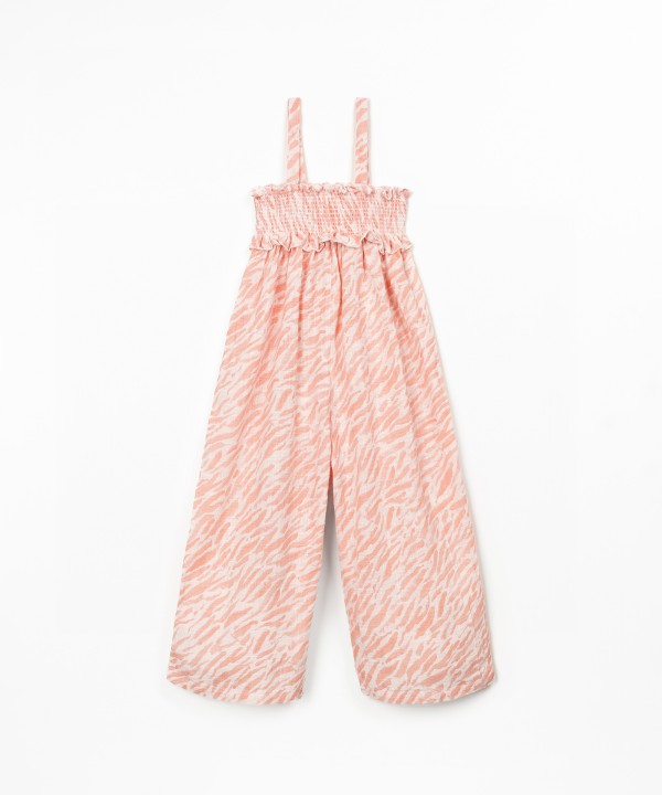 Long jumpsuit with zebra print