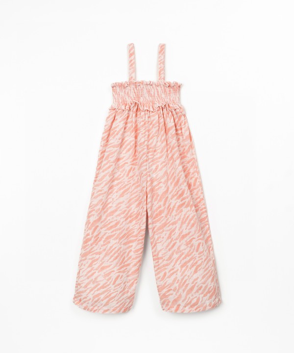 Long jumpsuit with zebra print