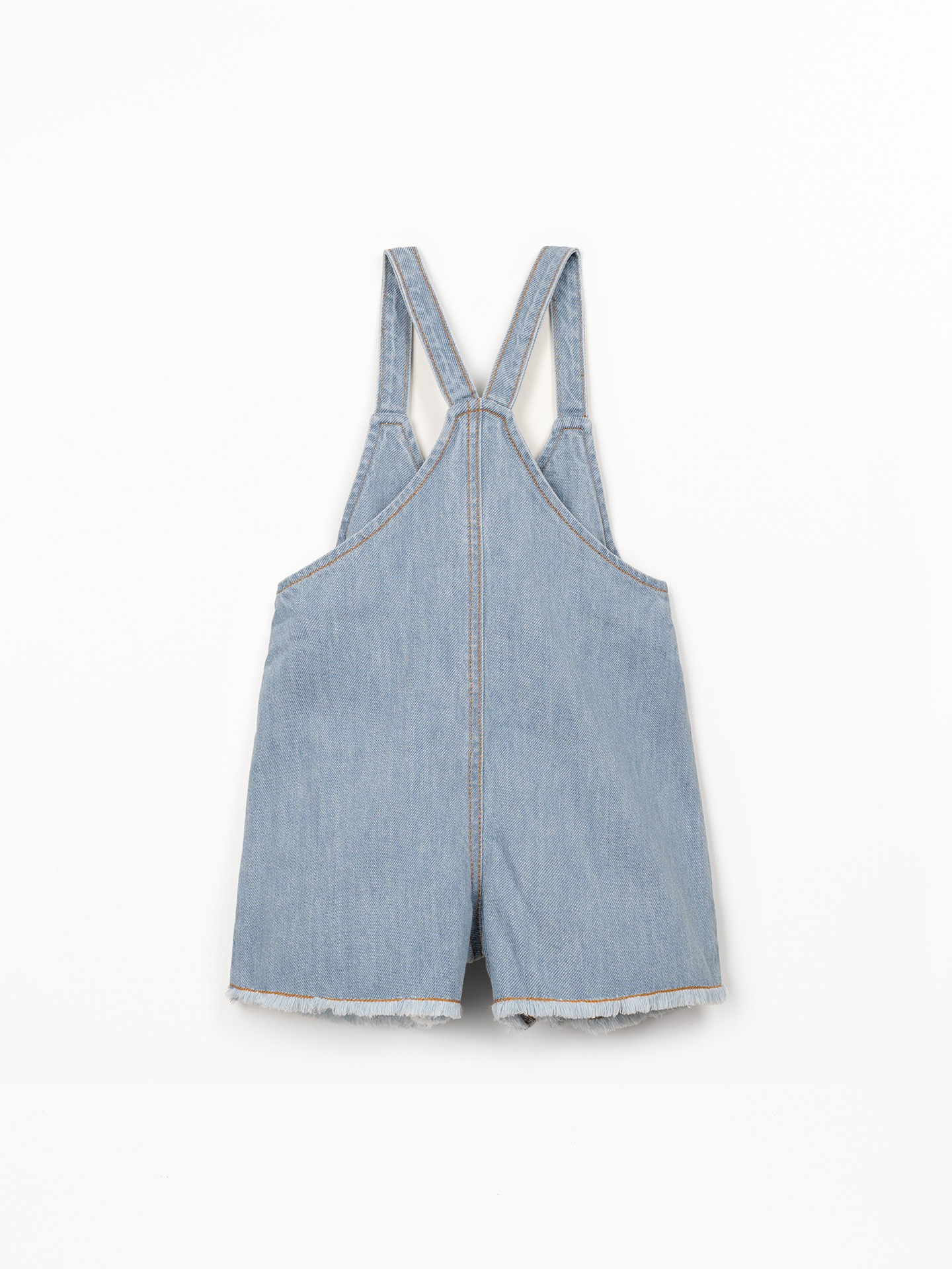 Salopette in denim con apertura frontale