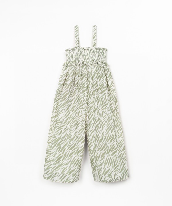 Long jumpsuit with zebra print