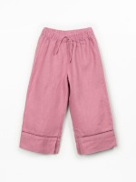 Cal�a em linho com cinto el�stico