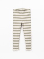 Leggings �s riscas em mistura de algod�o e modal