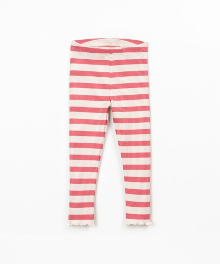 Leggings �s riscas em mistura de algod�o e modal