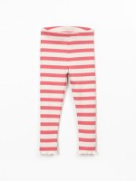 Leggings às riscas em mistura de algodão e modal Leggings às riscas em mistura de algodão e modal