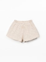Jersey shorts with crochet effect