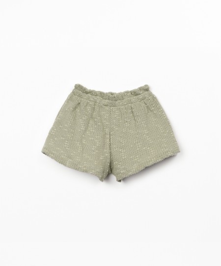 Crochet-effect jersey shorts