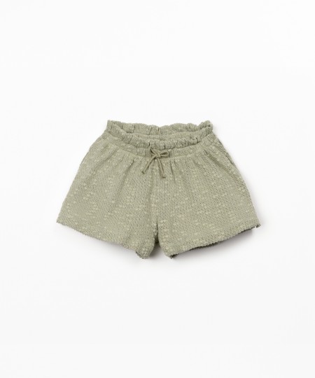 Crochet-effect jersey shorts
