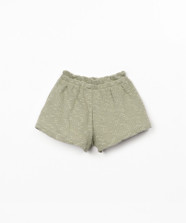 Crochet-effect jersey shorts