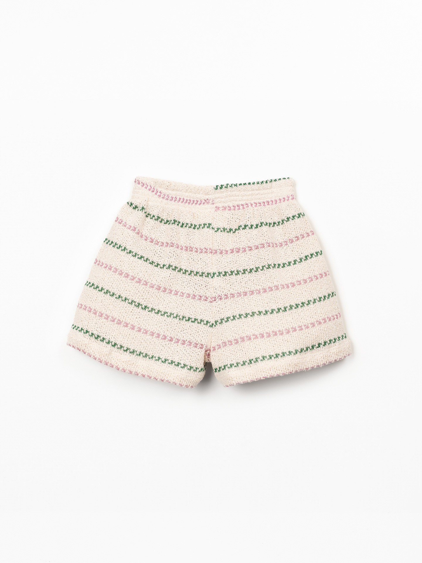 Shorts with Re(Play) yarn and striped pattern