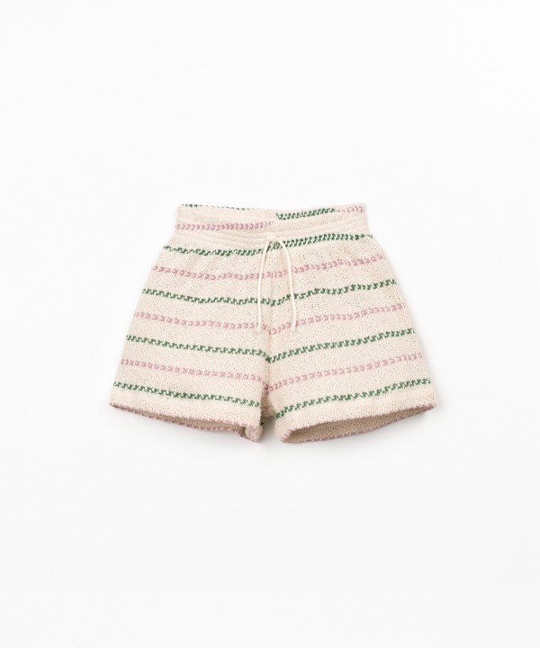 Shorts with Re(Play) yarn and striped pattern