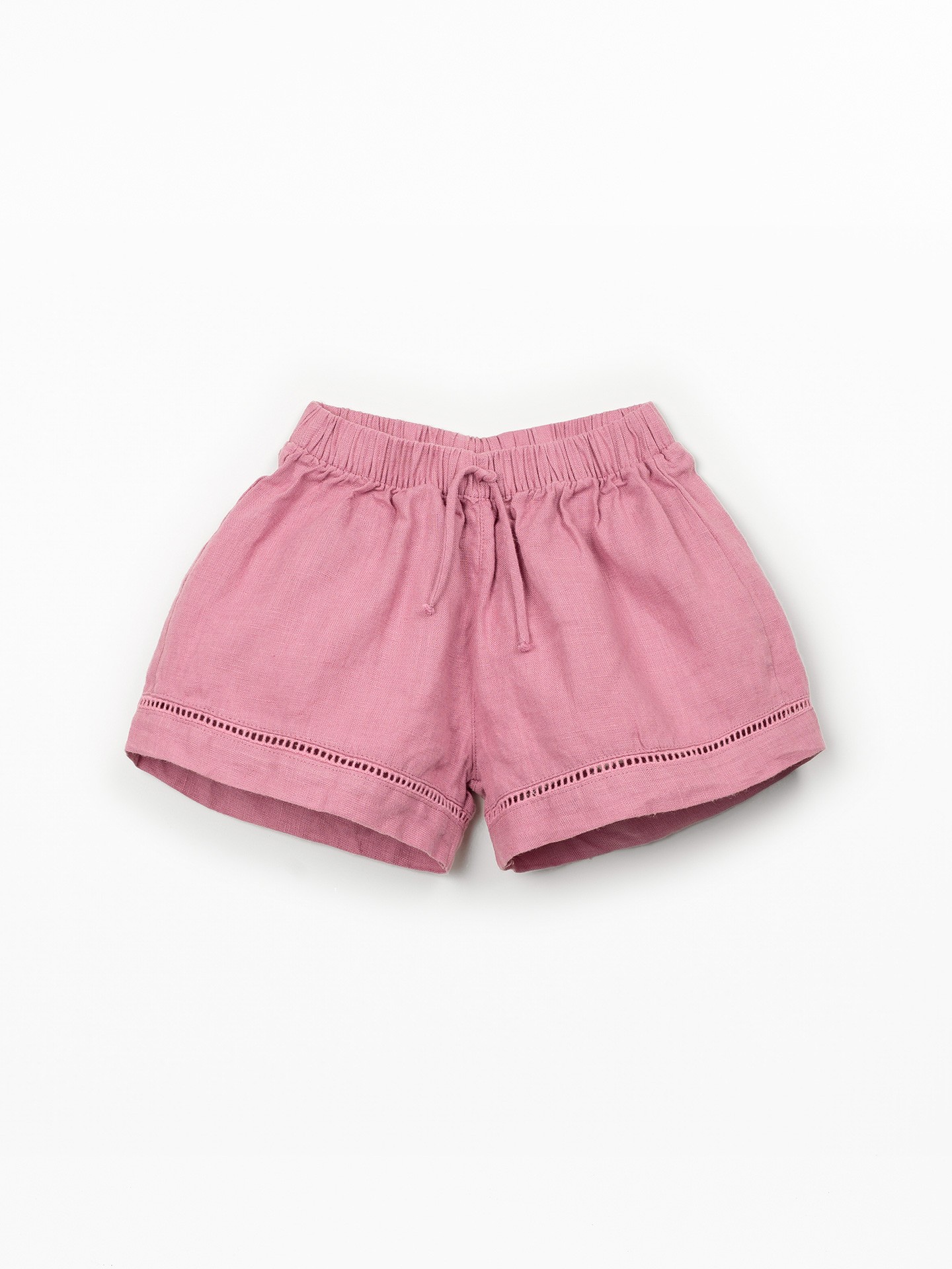 Calção de linho com cinto elástico