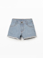 Cotton denim shorts with pockets