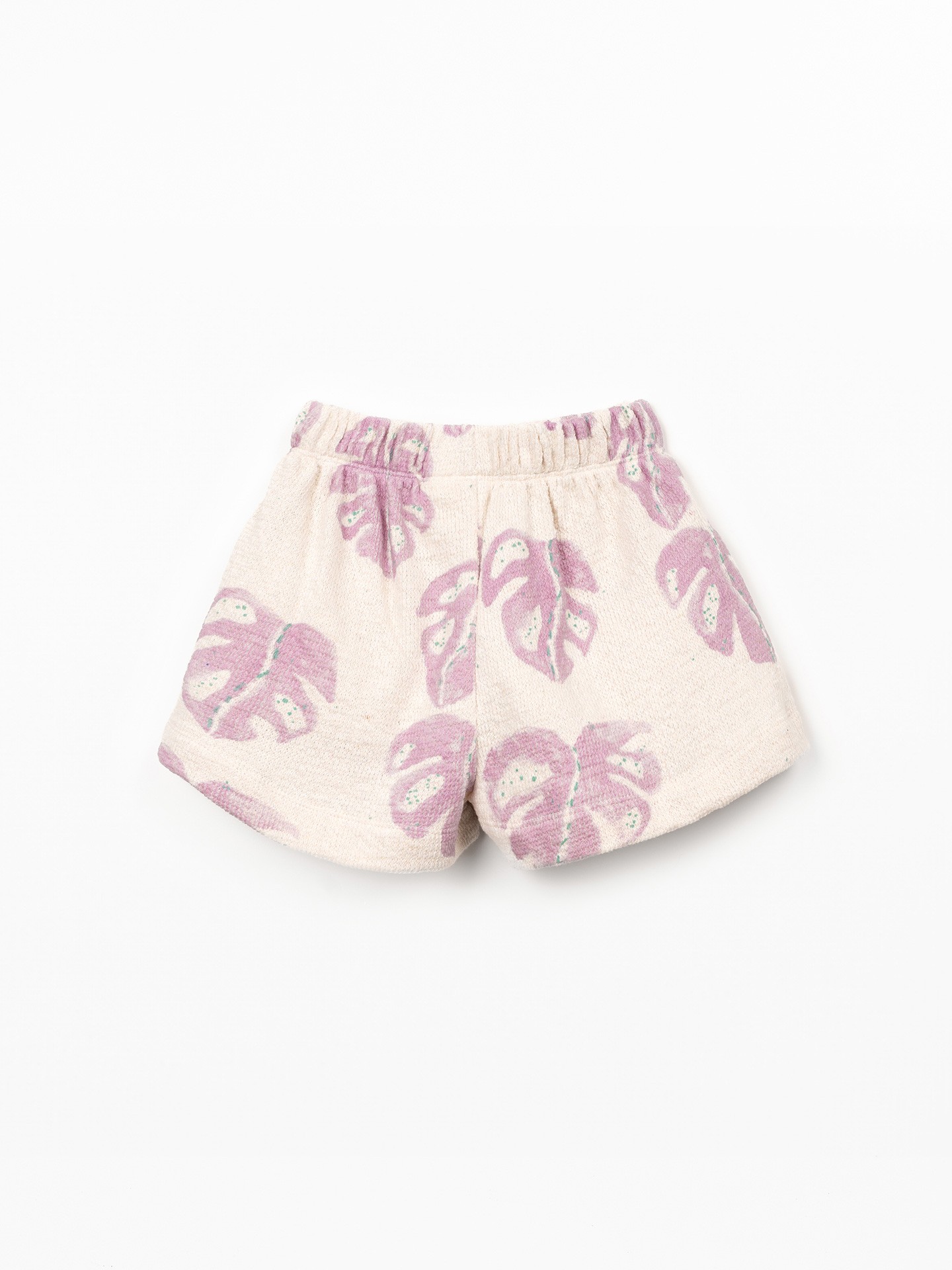 Pantaloncini con stampa di monstera