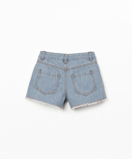 Shorts in denim di cotone con tasche