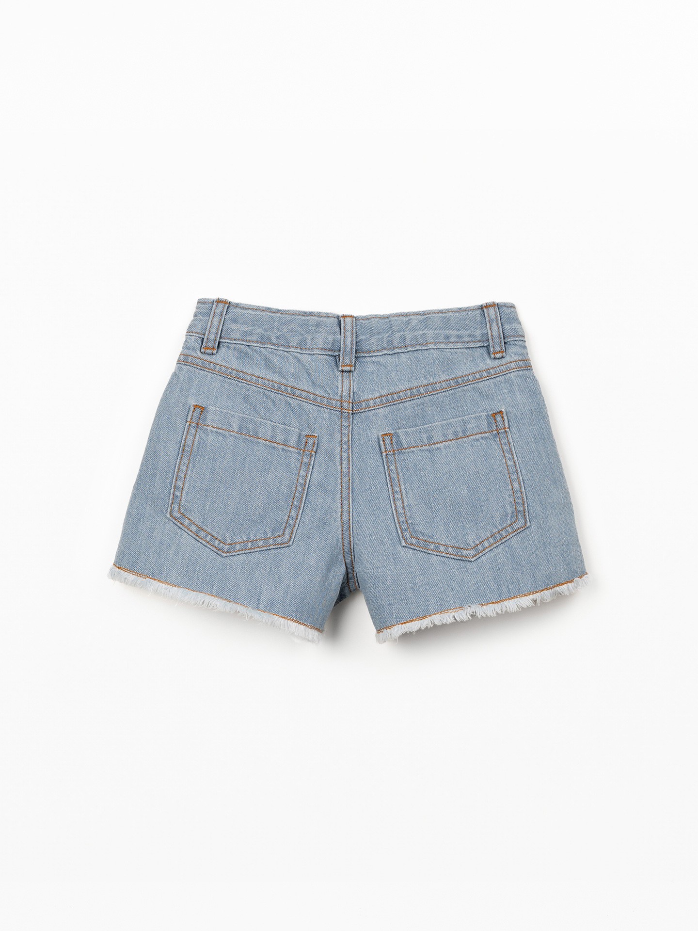 Cotton denim shorts with pockets