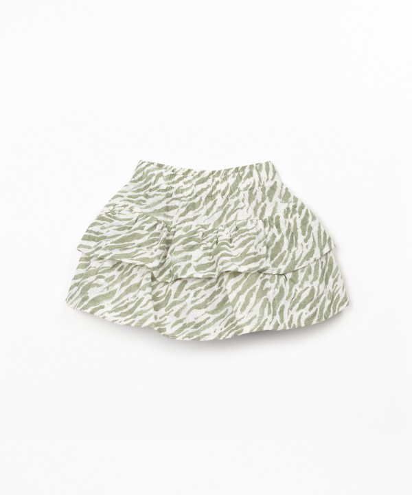 Skirt in organic cotton fabric with ruffles