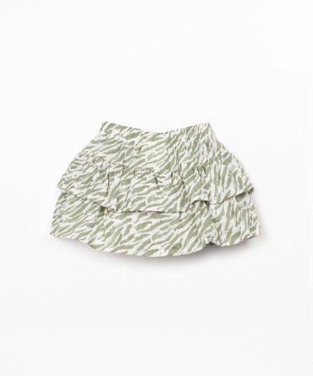 Skirt in organic cotton fabric with ruffles