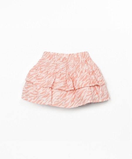 Skirt in organic cotton fabric with ruffles