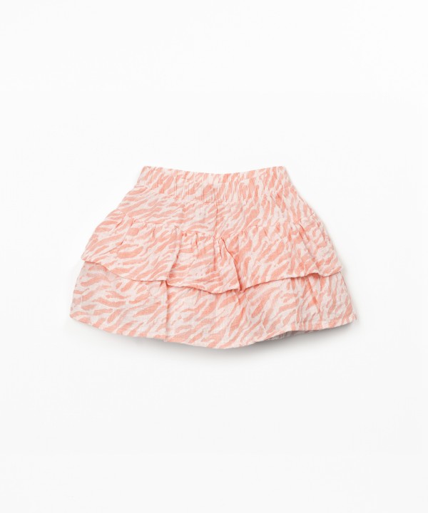 Skirt in organic cotton fabric with ruffles