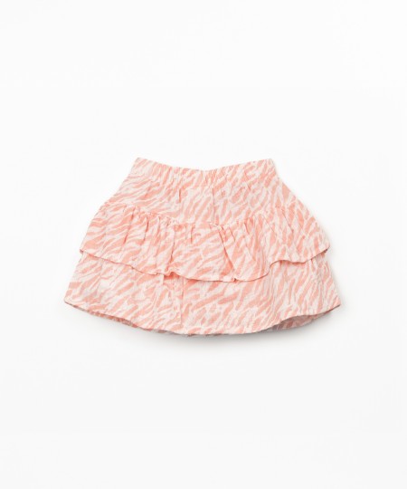 Saia em tecido de algodão orgânico com folhos