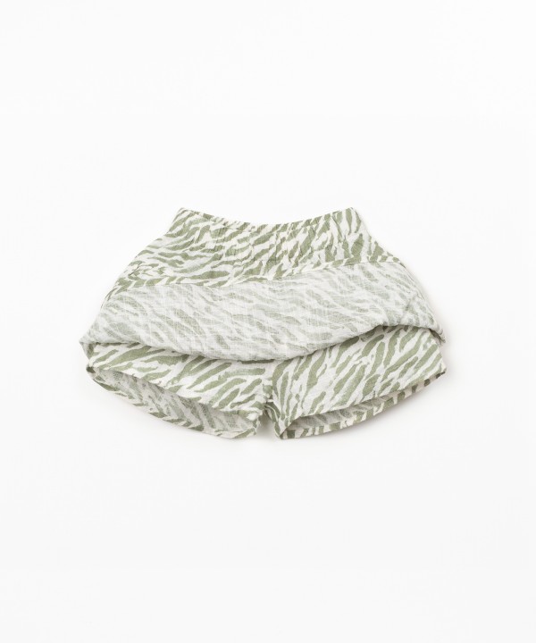 Saia em tecido de algod�o org�nico com folhos