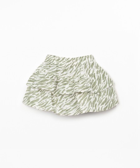 Skirt in organic cotton fabric with ruffles
