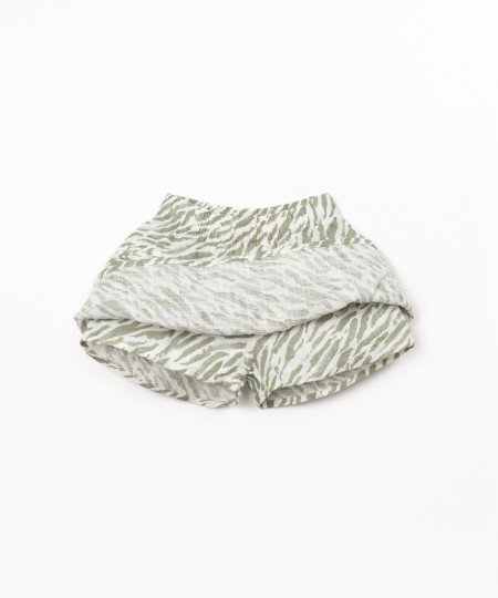 Skirt in organic cotton fabric with ruffles