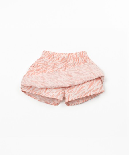 Saia em tecido de algodão orgânico com folhos