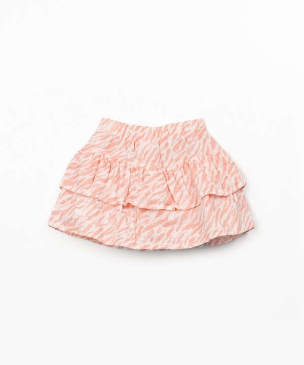 Saia em tecido de algod�o org�nico com folhos