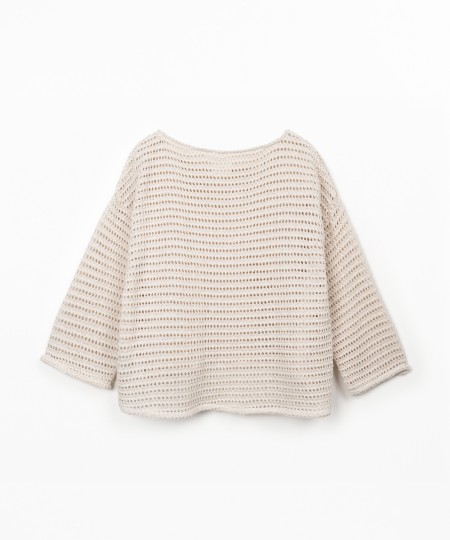 Knit sweater with recycled cotton