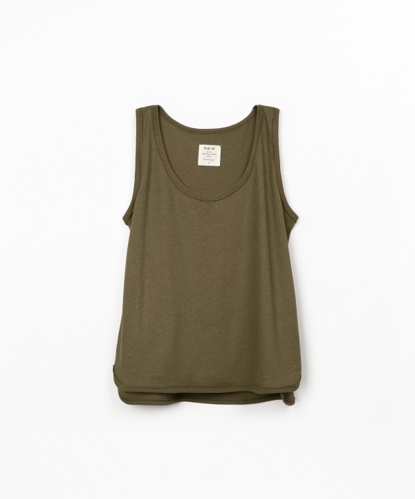 Top en maille en coton biologique et lin